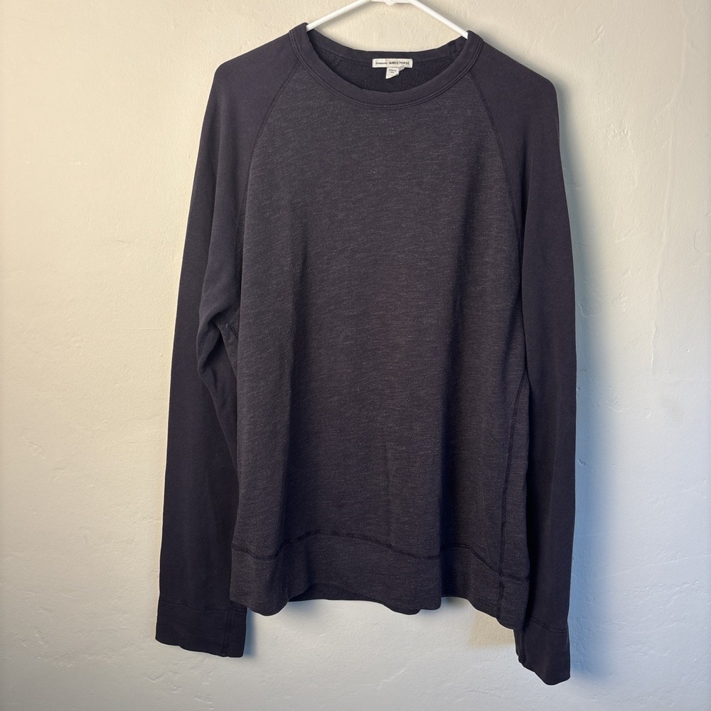 James Perse Sweatshirt Mens 4 Blue Pullover Lightweight Supima Modal